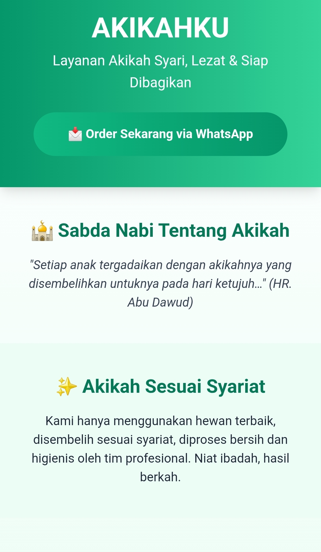 Landing Page Jasa Akikah